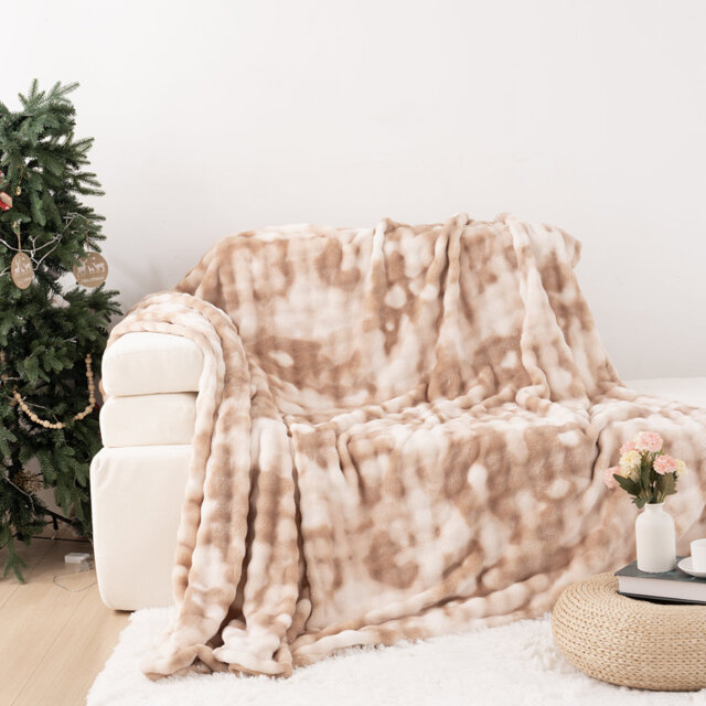Soft Chenille Sofa Blanket, Thick and Warm Faux Rabbit Fur Blanket, Home Decor Blanket, Soft Plush Gift, Suitable for Sofa, Bedroom, Home Use, Unisex