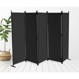 Abreia 268cm W x 167cm H 5 - Panel Folding Room Divider