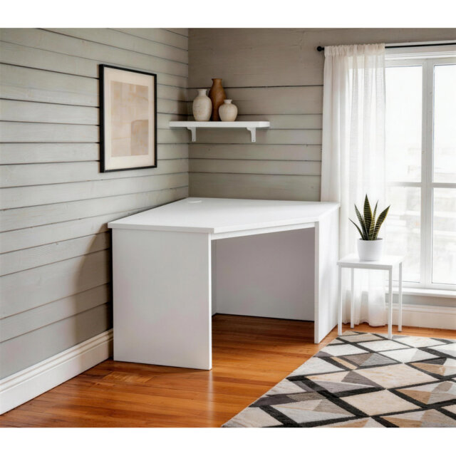 Brittaney Corner Solid Wood Base Writing Desk