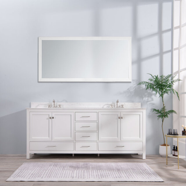 Fluted 600mm Wall Hung Single Vanity Unit with Worktop