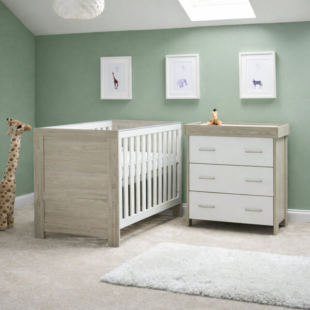 Nika 2 Piece Room Set & Underdrawer - Grey Wash and White