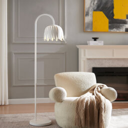 154.8cm Cerused/Limed Arched Floor Lamp Set