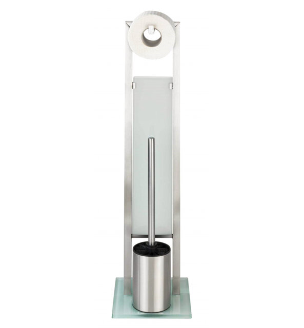 Risley Free Standing Toilet Roll Holder with Toilet Brush and Toilet Brush Holder