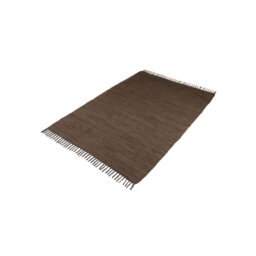 Chindi Uni Solid Colour Hand Crafted Hand Braided Brown Area Rug