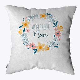 Floral White Square Cushion Cover