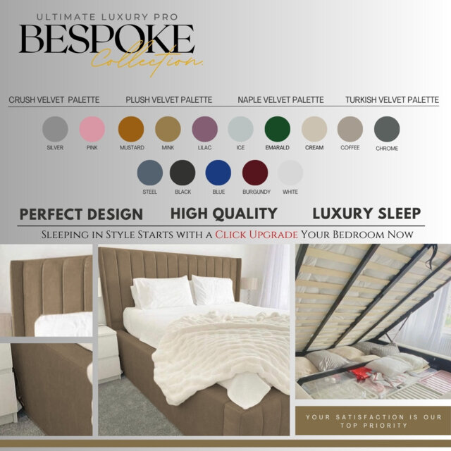 Ivy Panel Ottoman Storage Bed - Contemporary Velvet Upholstered Gas Lift Bed Frame with Headboard