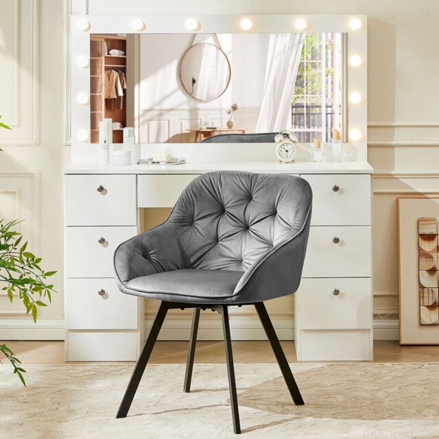 Abelina 48cm H Tufted Velvet Upholstered Dining Chair