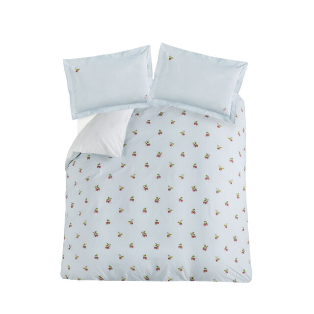 Blue 100% Cotton 200 TC Reversible 2 Piece Duvet Cover Set