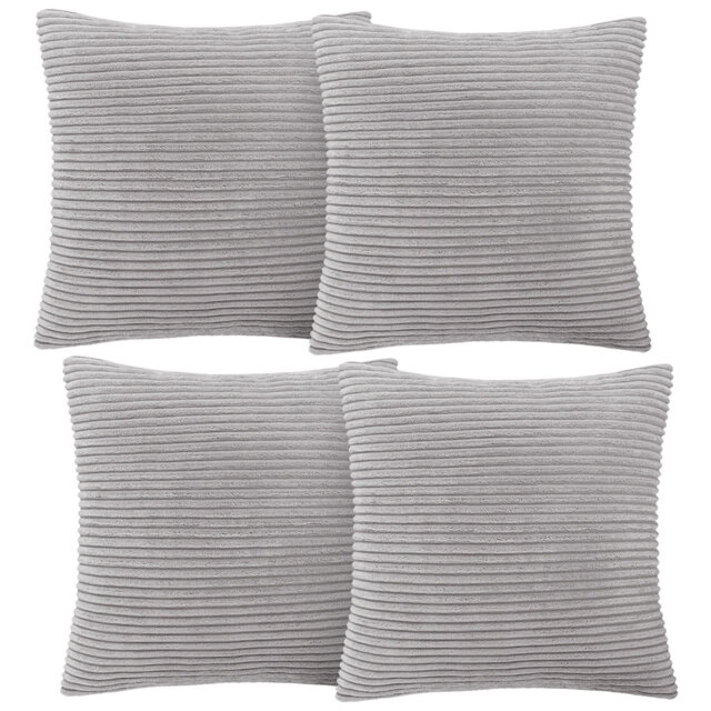 Aspire Homeware Striped Square Velvet Cushion Cover
