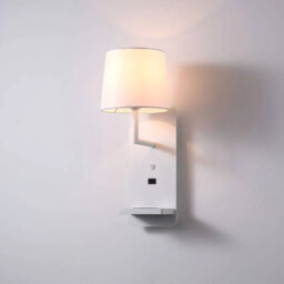 UltraBeam 4 Watt White Bedside Reading Wall Lamp For Bedroom - USB & Wireless Charging