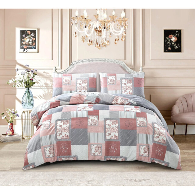 Modern Luxury Printed Cotton Rich Duvet Quilt Cover Bedding Set With Pillow Case