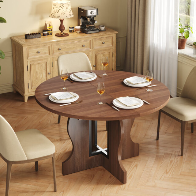 Extendable Round Dining Table