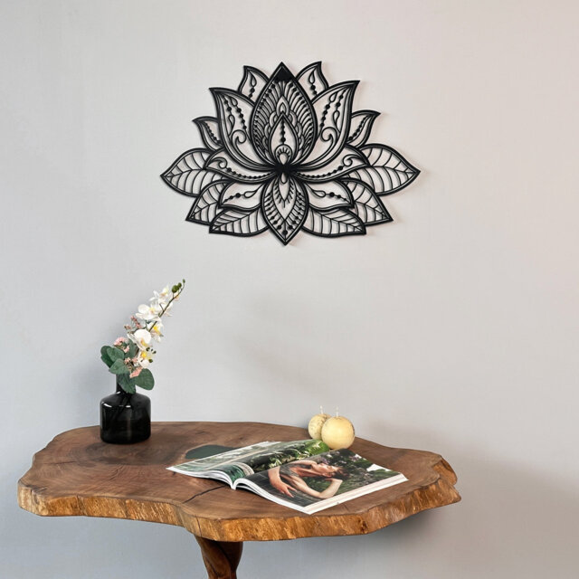 Metal Mandala Lotus Flower Wall Art