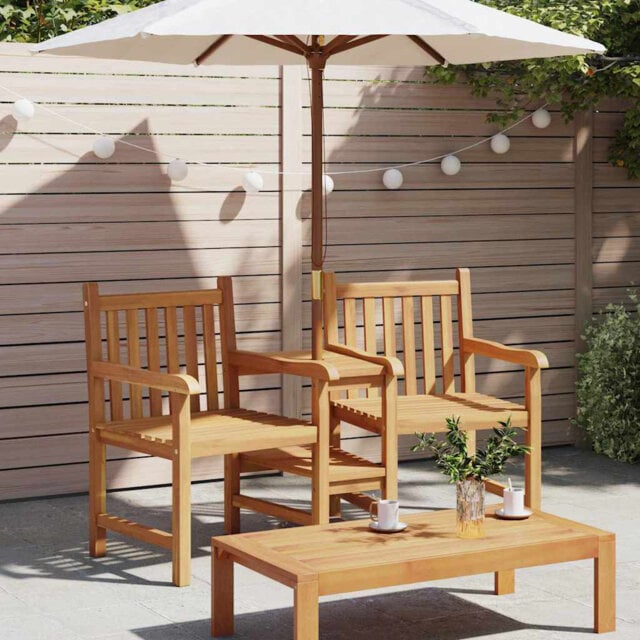 Outdoor Chairs Brown 152 X 63 X 89 Cm Solid Teak Wood