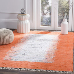 Dumont Hand Hooked Cotton Ivory/Orange Rug