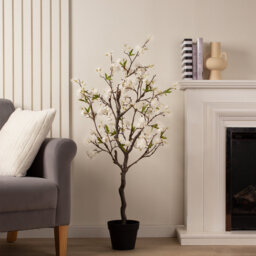 125cm Faux Cherry Blossom Tree White