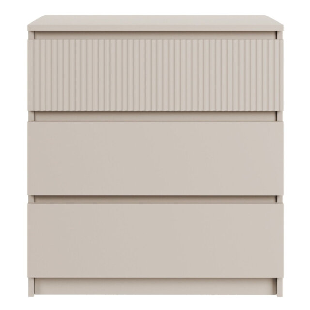 Sandia Chest of Drawers with 3 Drawers and Grooved Front 70 cm Cashmere