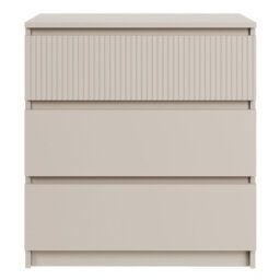 Sandia Chest of Drawers with 3 Drawers and Grooved Front 70 cm Cashmere