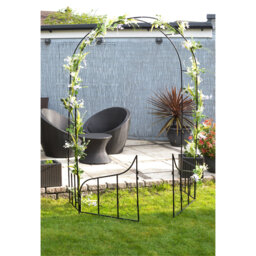 Hirsch Garden  Metal Arched Trellis with Gate