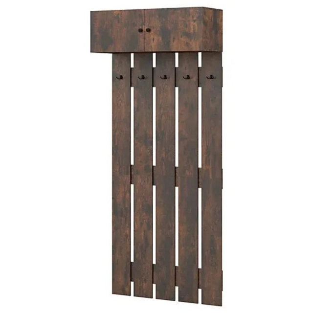 Wall Mounted Coat Rack with Storage Cabinet, Entryway Clothes Rack