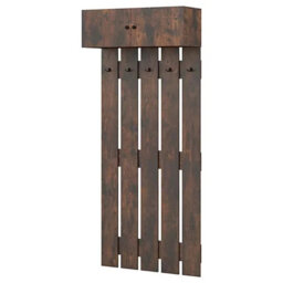 Wall Mounted Coat Rack with Storage Cabinet, Entryway Clothes Rack