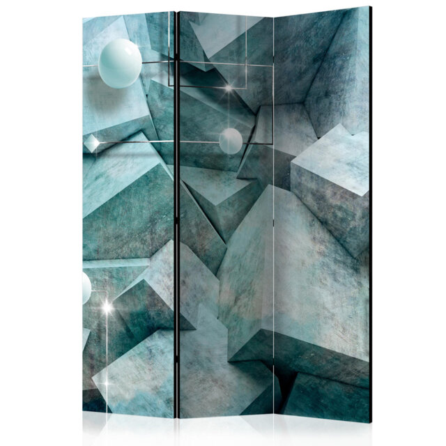 Room Divider - Concrete Cubes (Green) [Room Dividers]