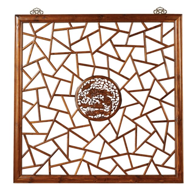 Hangzhou 100cm W x 100cm H Solid Wood Hanging Room Divider