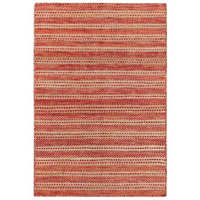 Wiens Red/Brown Striped Hand Braided Area Rug
