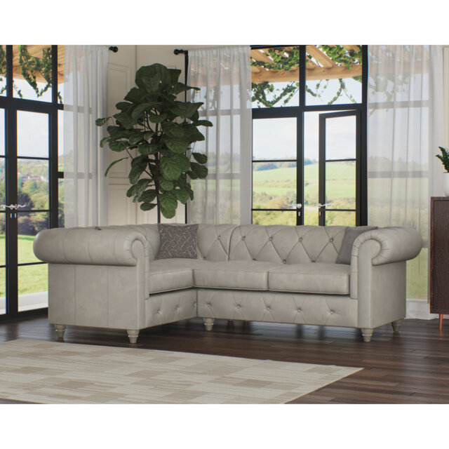 Melrose 3 Seater Leather Corner Sofa