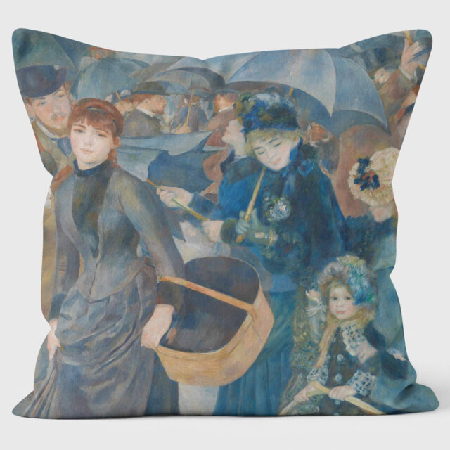 The Umbrellas - Pierre-Auguste Renoir - National Gallery Cushion