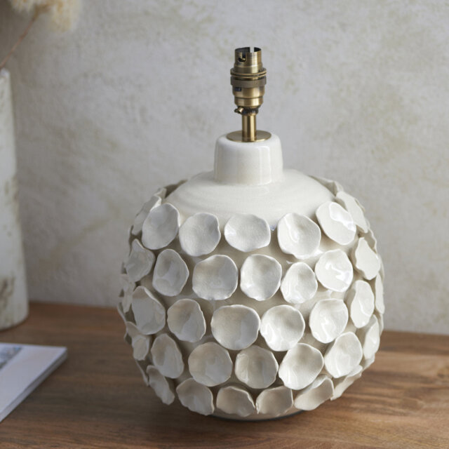 Borello Table light Base finished in Ivory and Warm Brass