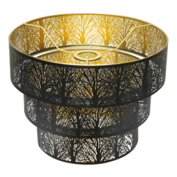 3-Tier Drum Metal Lampshade Metal Lamp Shades for Floor Lamps Pendant13'' Width x 10'' High, UNO Fitter, Chandelier Replacement with Forest Tree Desig