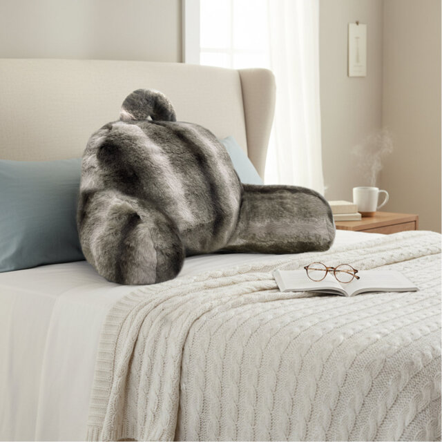 Luxury Supersoft Faux Fur Printed Back Support Pillow Cushion