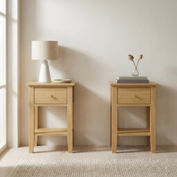 Set of 2 Henley Petite 1-Drawer Bedside Cabinets with Undershelf