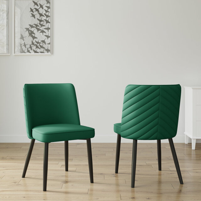 Aamarion 48cm H Polyester Blend Upholstered Upholstered Back Parsons Chair in Grey