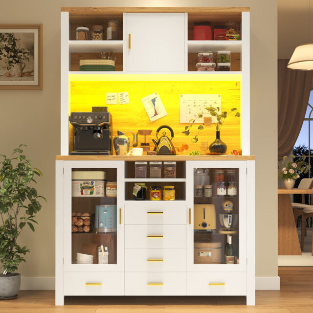 188cm Kitchen Pantry with 6 Drawers and 3 Doors