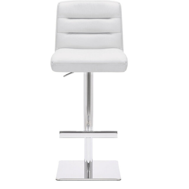 Deluxe Luscious Leather Bar Stool White