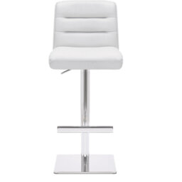 Deluxe Luscious Leather Bar Stool White