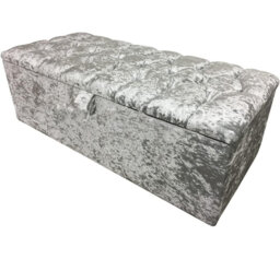 45cm Wide Tufted Rectangle Solid Colour Footstool Ottoman