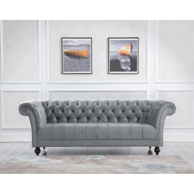 Benner Velvet Chesterfield Sofa