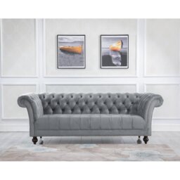 Benner Velvet Chesterfield Sofa