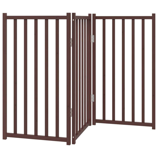 Archie & Oscar Dog Gate Foldable 3 Panels Black 150 Cm Solid Wood Fir