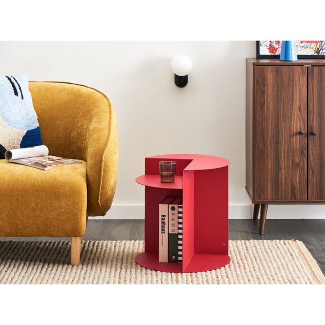 Metal Side Table with Storage
