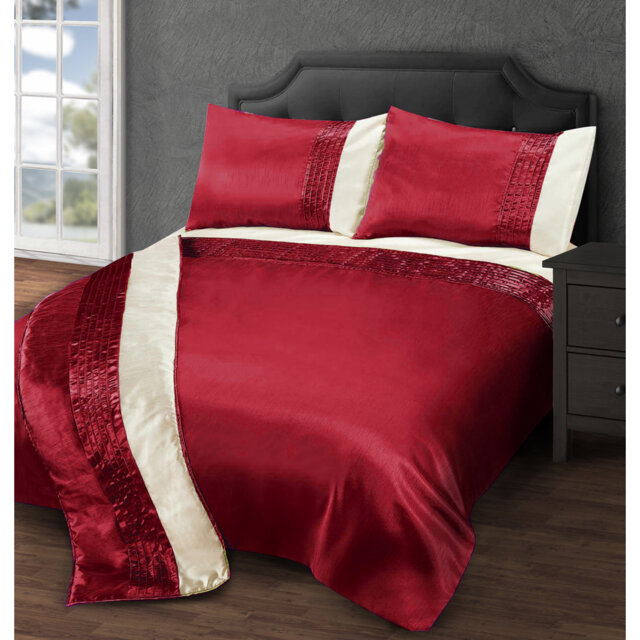 Giao Faux Silk Duvet Cover Set with Pillowcases Included