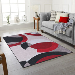 Freidin Abstract Red Area Rug