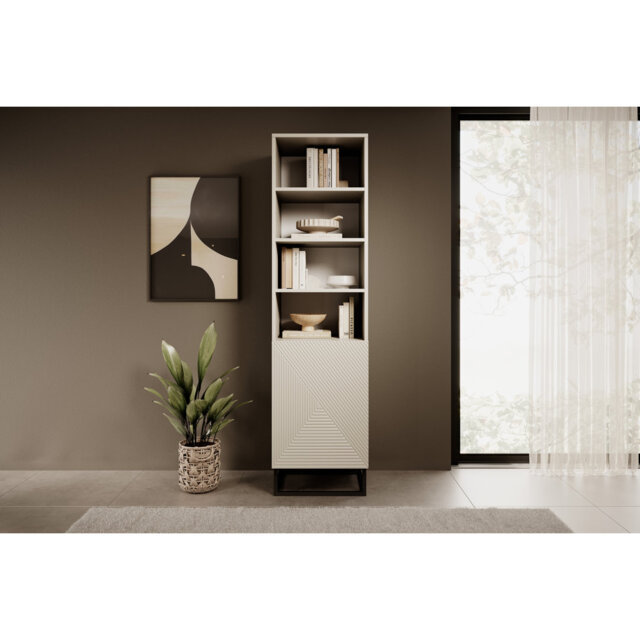 Azjon 190cm H x 50cm W Standard Bookcase