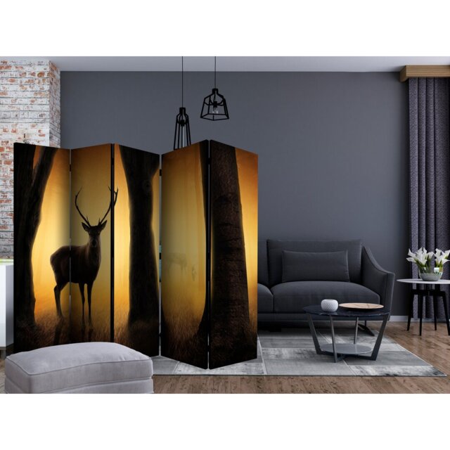 Carney 225cm W x 172cm H 5 - Panel Solid Wood Folding Room Divider