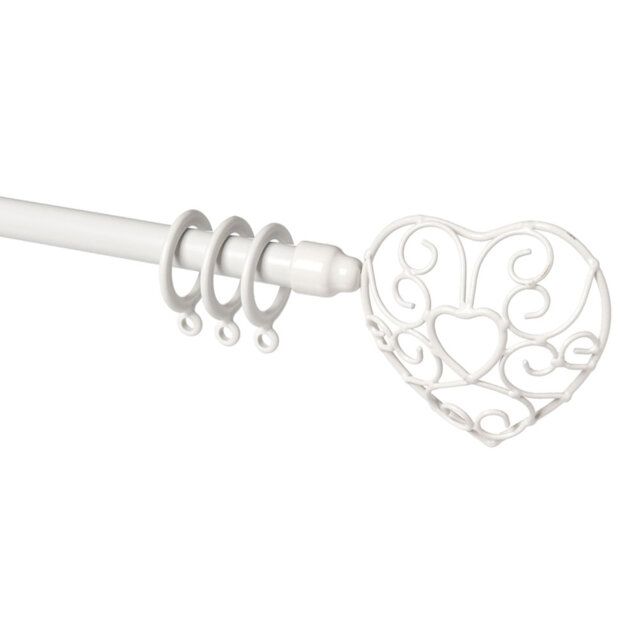 Astoria Cream Mild Steel Adjustable 16cm Single Curtain Pole