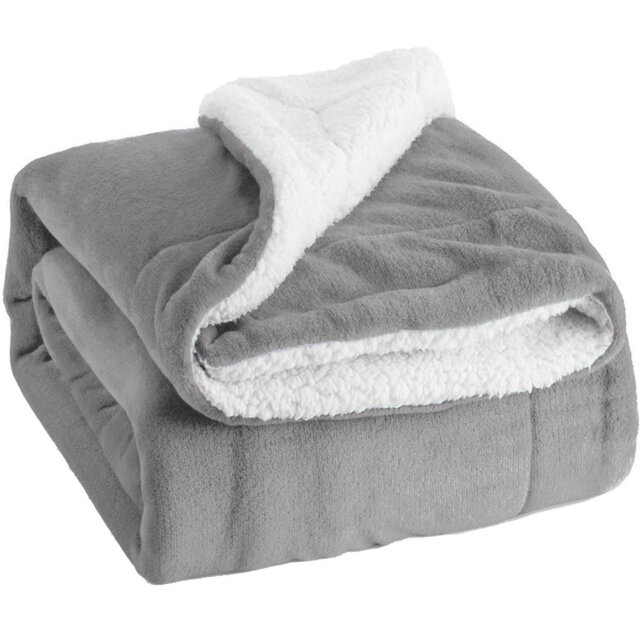 Ultra-Soft Sherpa Fleece Blanket(Reversible)