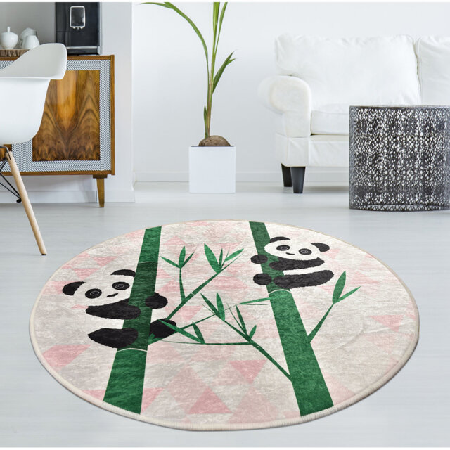 Breezewood Forest Shaggy Cream/Green/Black Rug